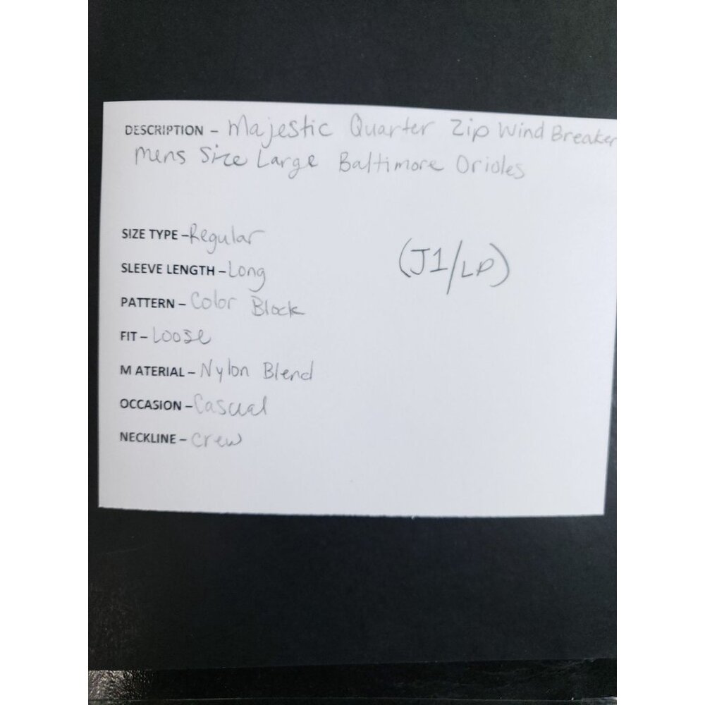 Baltimore Orioles Men's Size Large Quarter Zip Wind Breaker - Picture 7 of 8